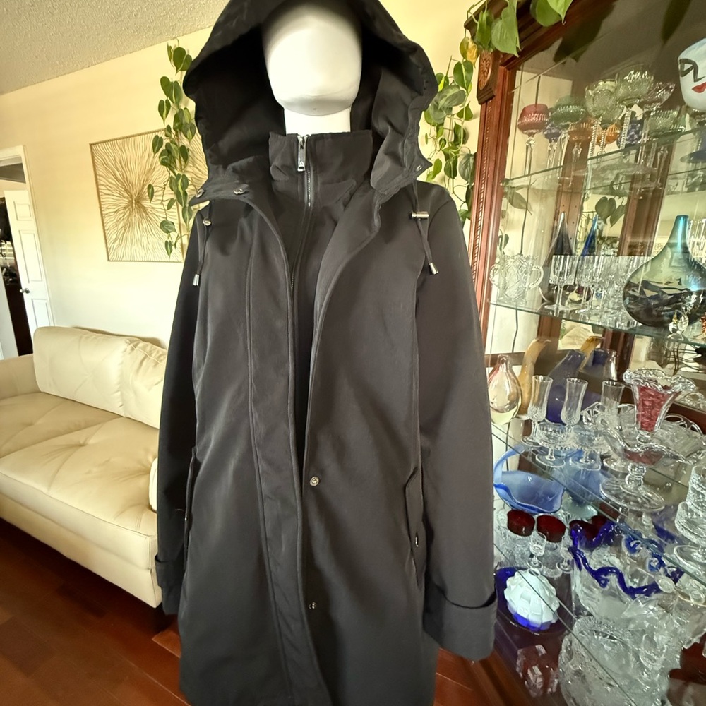 HFX Women's Performance Water-Resistant Trench Coat Size XL in black